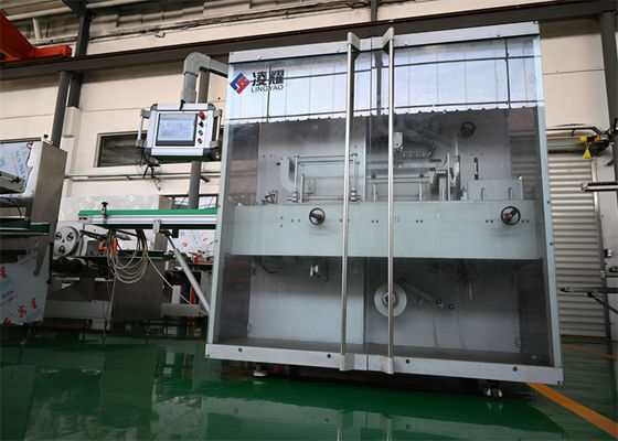 Machine automatique d'emballage de film pour boîtes pharmaceutiques avec servo-entraînement, conforme aux normes GMP, à grande vitesse Max 60 paquets par minute