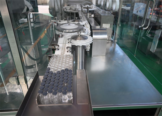Un bon prix. Ligne automatique de remplissage de flacon pour poudre lyophilisée avec lavage par ultrasons, séchage au four à vent chaud avec pompe péristaltique en ligne