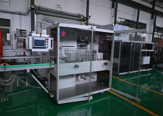 Machine compacte automatique de bandes de film PE pour cartons médicaux Emballages tertiaires à étirement à froid pour diagnostics sensibles à la chaleur et fournitures de soins de santé