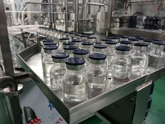 Machine de remplissage et de scellage de flacons pour bouteilles de 30 à 500 ml avec support de purge à l'azote